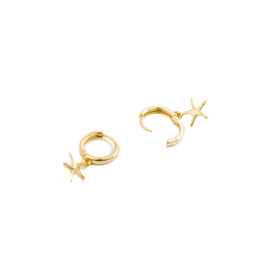 Pendientes acabados en oro amarillo 18K - Ashir