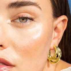 Pendientes acabados en oro amarillo 18K - Carorsa