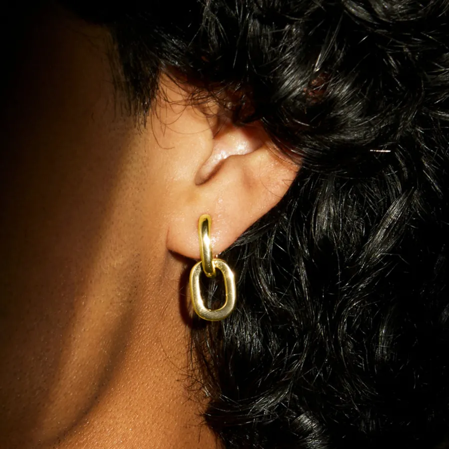 Pendientes acabados en oro amarillo 18K - Khihu