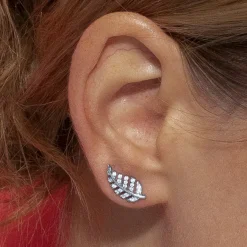 Pendientes con Circonita Brillante acabado plata - Tatsy