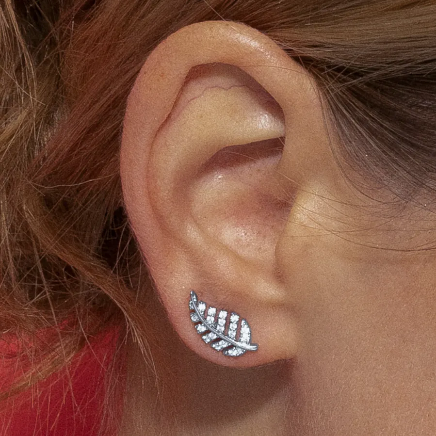 Pendientes con Circonita Brillante acabado plata - Tatsy