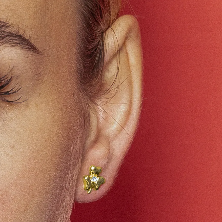 Pendientes con Circonita Brillante acabado oro 18k - Furne