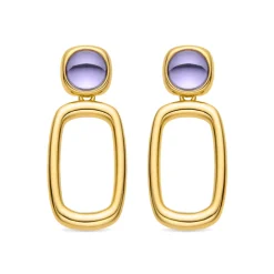 Pendientes con Cristal Morado acabado oro 18k - Orzur