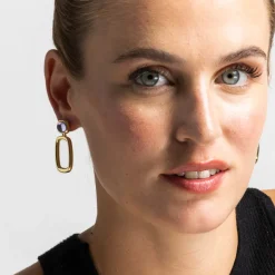 Pendientes con Cristal Morado acabado oro 18k - Orzur