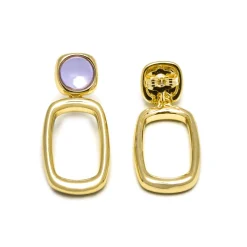 Pendientes con Cristal Morado acabado oro 18k - Orzur