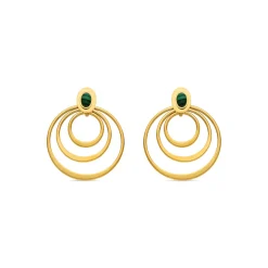 Pendientes con Malaquita acabado oro 18k - Hask