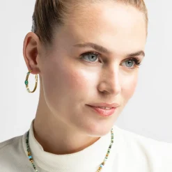 Pendientes con Malaquita acabado oro 18k - Reus