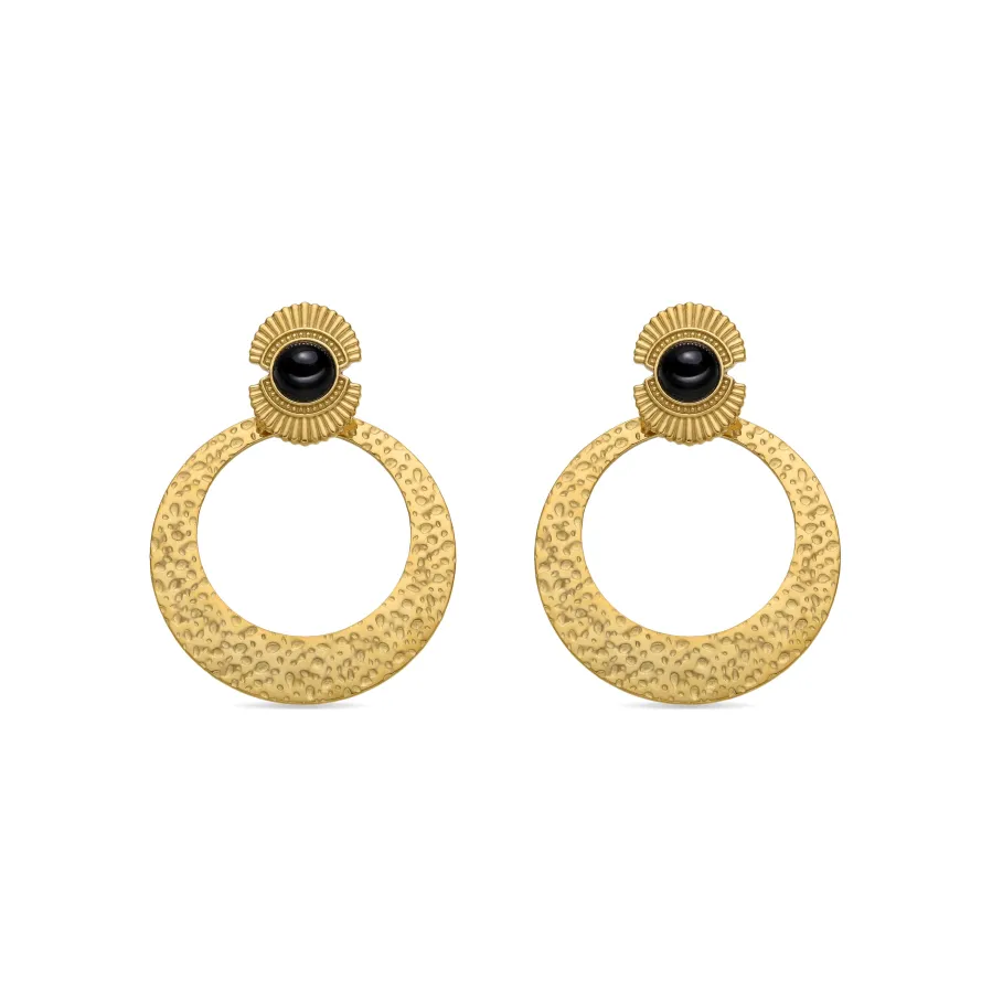 Pendientes con Onix acabado oro 18k - Noraf