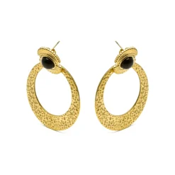 Pendientes con Onix acabado oro 18k - Noraf