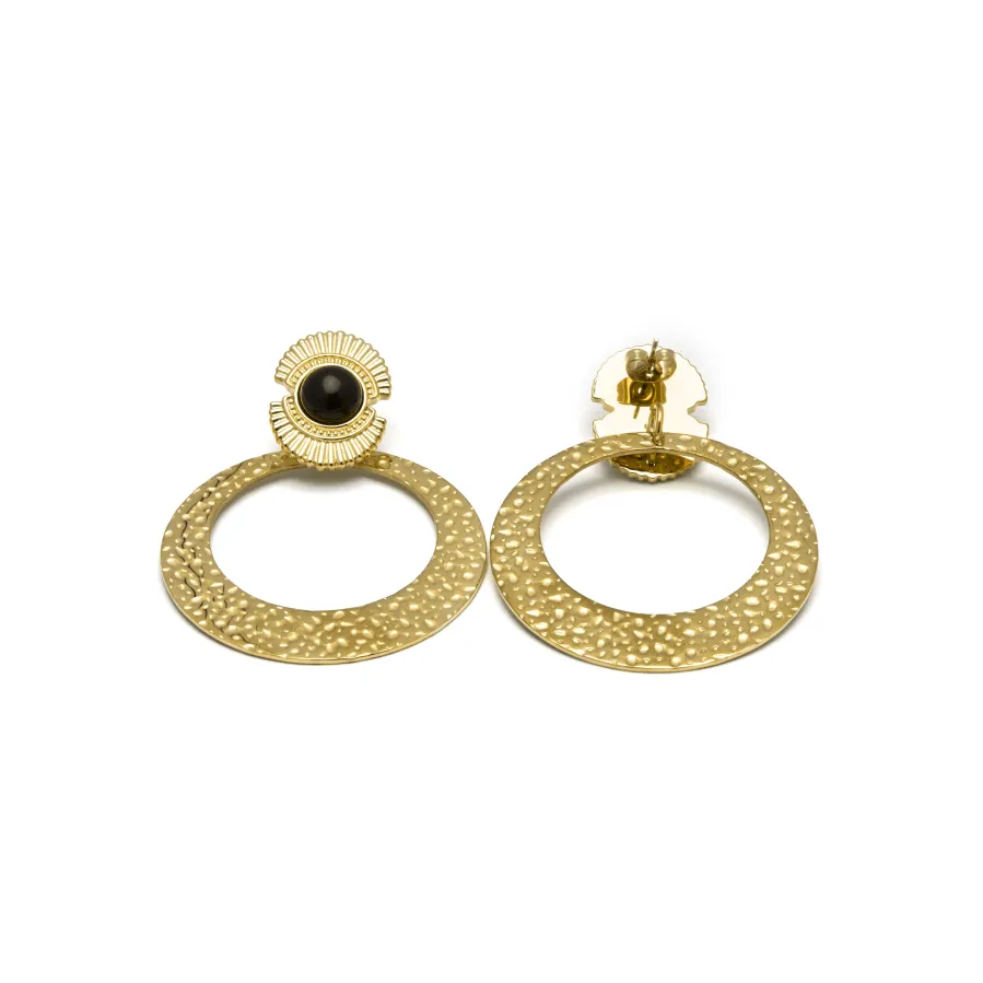 Pendientes con Onix acabado oro 18k - Noraf