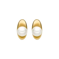 Pendientes con Perla Blanca acabado oro 18k - Lyhu