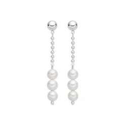 Pendientes con Perla Blanca acabado plata - Galdin