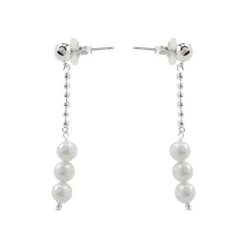 Pendientes con Perla Blanca acabado plata - Galdin