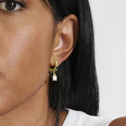 Pendientes de Agata Negra acabados en oro amarillo 18K - Ordzun