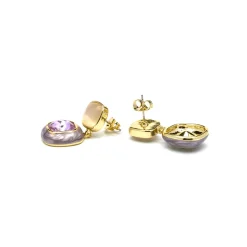 Pendientes de Circonita Amatista acabados en oro amarillo 18K - Xumas