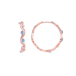 Pendientes de Circonita Aguamarina acabado en oro rosa de 18k - Werako