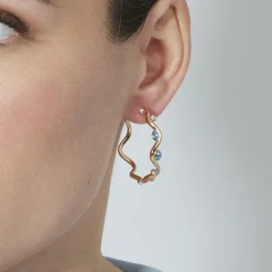 Pendientes de Circonita Aguamarina acabado en oro rosa de 18k - Werako