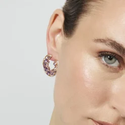 Pendientes de Circonita Amatista acabado en oro rosa de 18k - Sabach