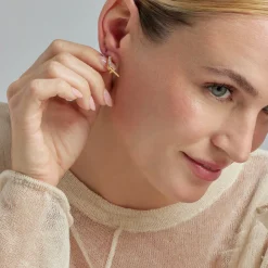 Pendientes de Circonita Brillante acabados en oro amarillo 18K - Mezxo