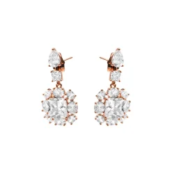 Pendientes de Circonita Brillante acabado en oro rosa de 18k - Iwo