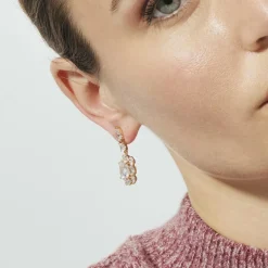 Pendientes de Circonita Brillante acabado en oro rosa de 18k - Iwo