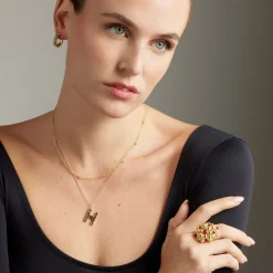 Pendientes de Circonita Brillante acabados en oro amarillo 18K - Rieli