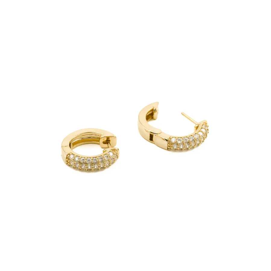 Pendientes de Circonita Brillante acabados en oro amarillo 18K - Rieli