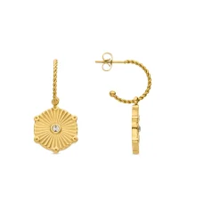 Pendientes de Circonita Brillante acabados en oro amarillo 18K- Rira