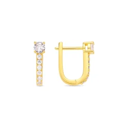 Pendientes de Circonita Brillante acabado en oro amarillo de 18k - Ekno
