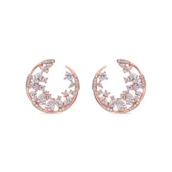 Pendientes de Circonita Brillante acabado en oro rosa de 18k - Elhan