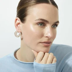 Pendientes de Circonita Brillante acabado en oro rosa de 18k - Elhan