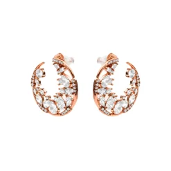 Pendientes de Circonita Brillante acabado en oro rosa de 18k - Elhan