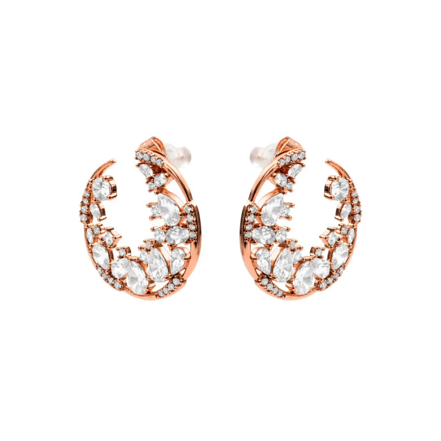 Pendientes de Circonita Brillante acabado en oro rosa de 18k - Elhan