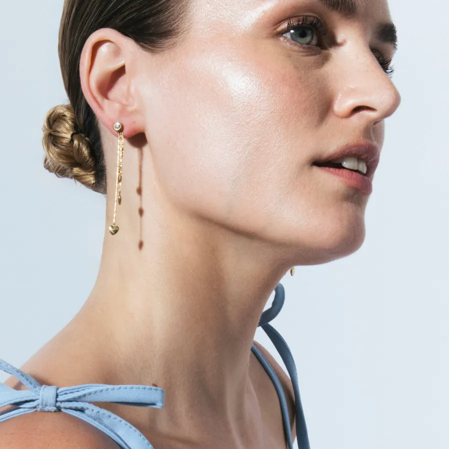 Pendientes de Circonita Brillante acabado en oro amarillo 18k - Dareo