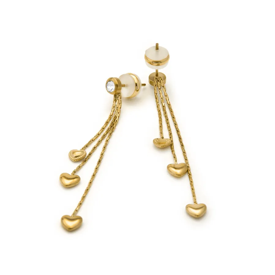 Pendientes de Circonita Brillante acabado en oro amarillo 18k - Dareo