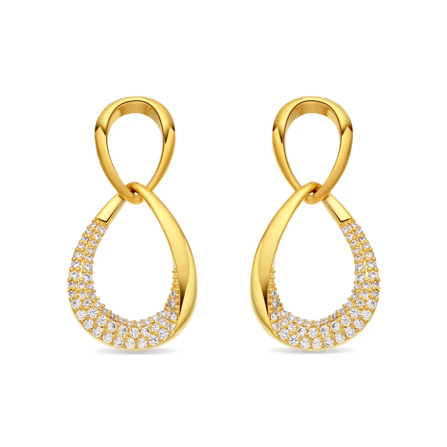 Pendientes de Circonita Brillante acabado en oro amarillo de 18k - Syroth