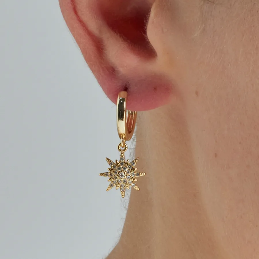 Pendientes de Circonita Brillante acabados en oro amarillo 18K - Tysco