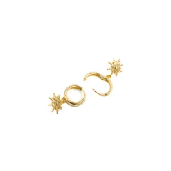 Pendientes de Circonita Brillante acabados en oro amarillo 18K - Tysco