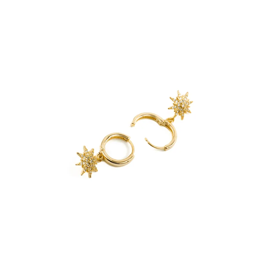 Pendientes de Circonita Brillante acabados en oro amarillo 18K - Tysco
