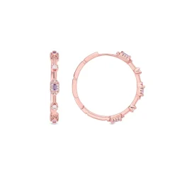 Pendientes de Circonita Brillante acabado en oro rosa de 18k - Shauo