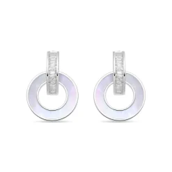Pendientes de Circonita Brillante Acabado En Plata - Phasvi