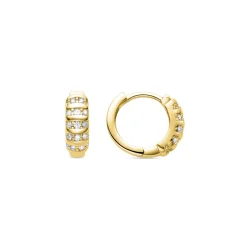 Pendientes de Circonita Brillante acabados en oro amarillo 18K - Linbu