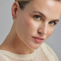 Pendientes de Circonita Brillante acabados en oro amarillo 18K - Linbu