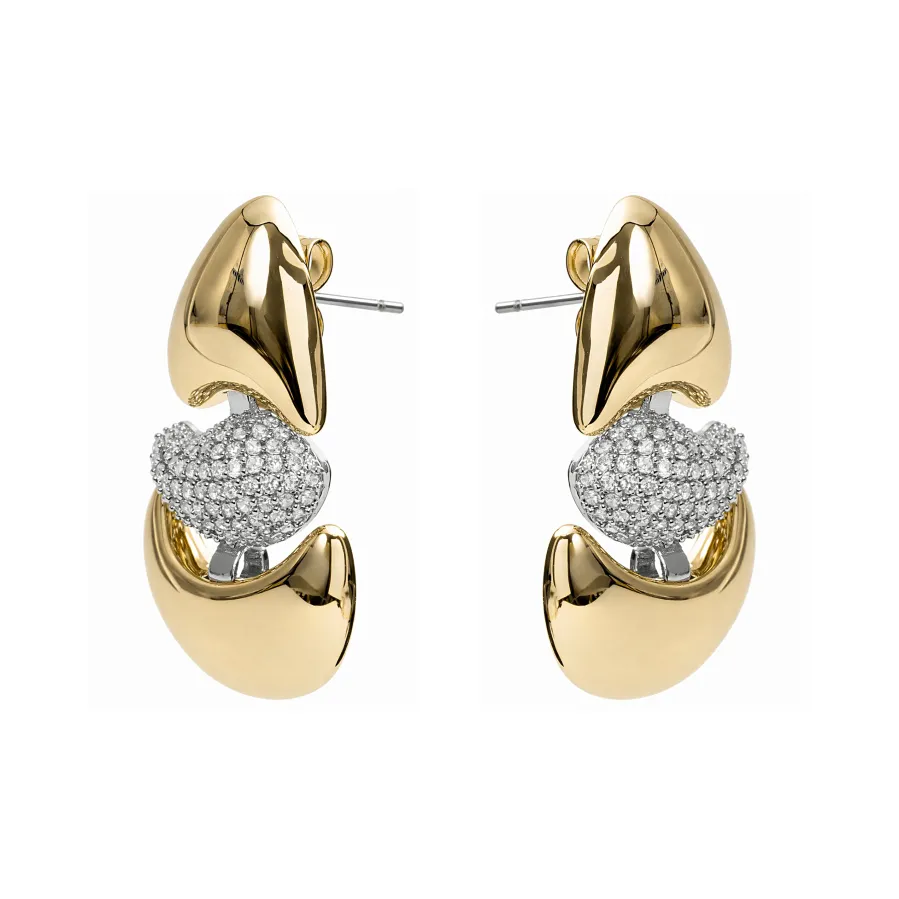 Pendientes de Circonita Brillante acabado en oro amarillo de 18k - Atlin