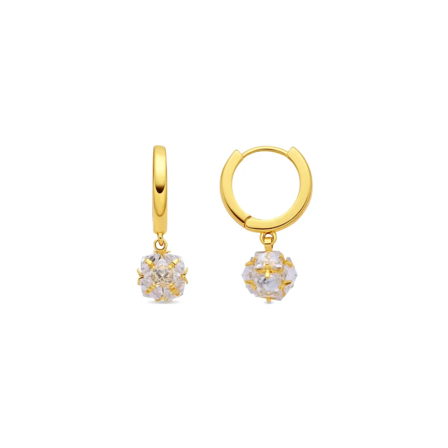 Pendientes de Circonita Brillante acabado en oro amarillo de 18k - Monrus