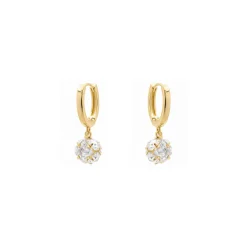 Pendientes de Circonita Brillante acabado en oro amarillo de 18k - Monrus