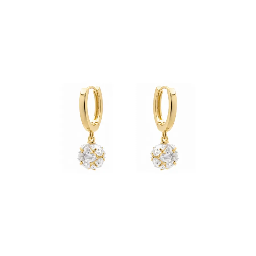 Pendientes de Circonita Brillante acabado en oro amarillo de 18k - Monrus