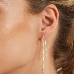 Pendientes de Circonita Brillante acabados en oro amarillo 18K - Dinne