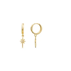 Pendientes de Circonita Brillante acabados en oro amarillo 18K - Mandra