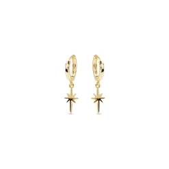 Pendientes de Circonita Brillante acabados en oro amarillo 18K - Mandra